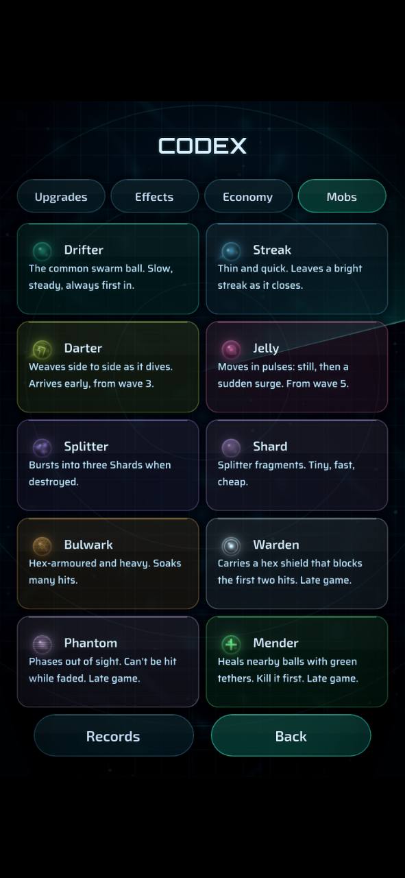 Ten Sonar Core enemy types and their abilities